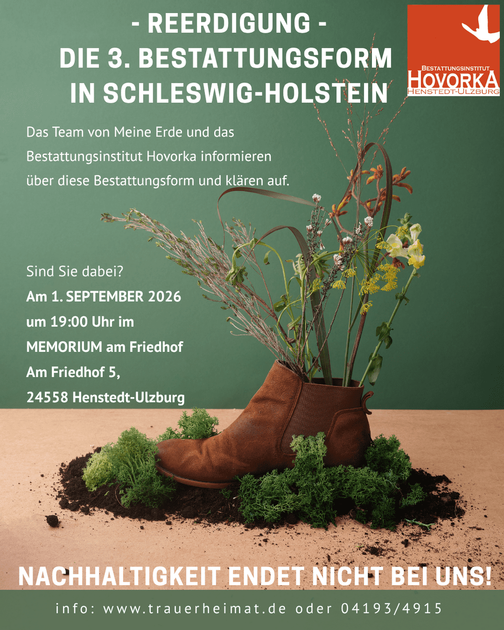 Reerdigung Plakat Fußabdruck ÖKOLOGISCHER Fußabdruck